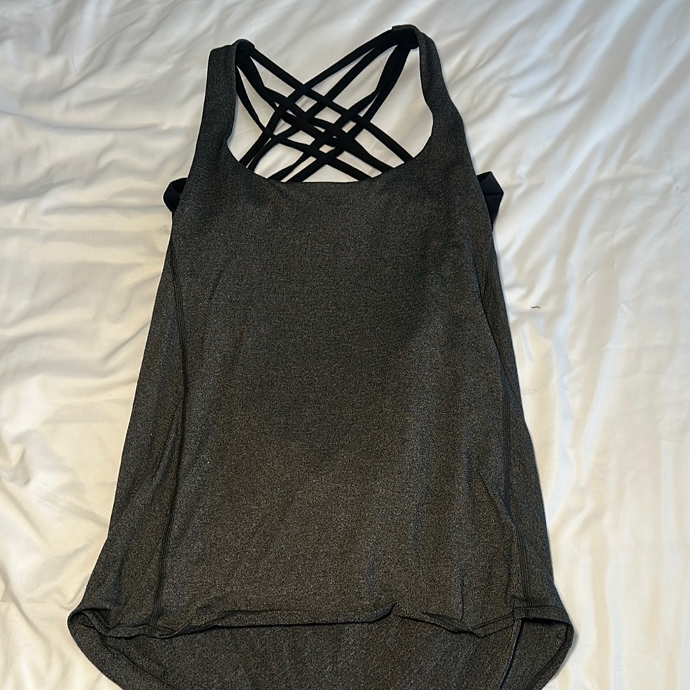 Lululemon Dark Gray Running Tank w/ Built In Bra size 4